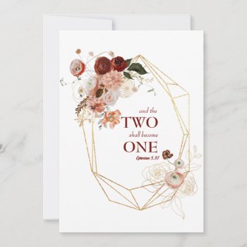 Maroon & Gold Two Become One Wedding Invitation by My_Wedding_Bliss at Zazzle