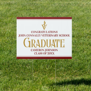 Maroon Gold Veterinary School Graduate Yard Sign