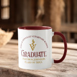 Maroon Gold Veterinary School Graduation Custom Mug<br><div class="desc">This maroon and gold custom veterinary school graduation mug gift features modern typography for a class of 2024 graduate. Customize with your graduating year under the medical caduceus for a great personalized keepsake for a graduating veterinarian.</div>