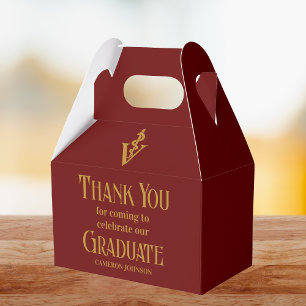 Maroon Gold Veterinary School Graduation Party Favor Boxes