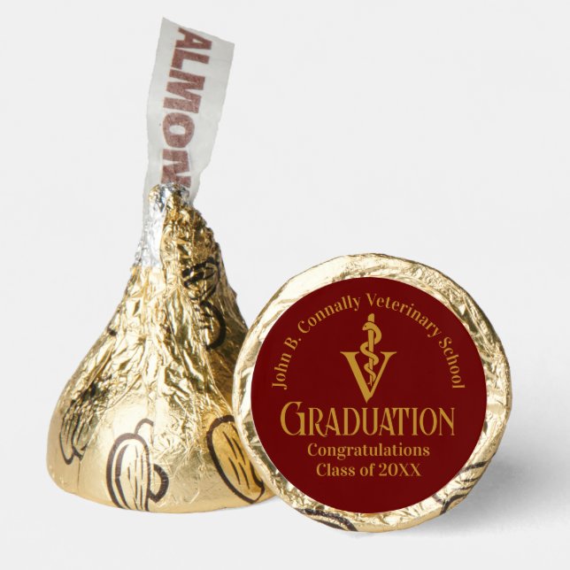 Maroon Gold Veterinary School Graduation Party Hershey®'s Kisses® (Front)