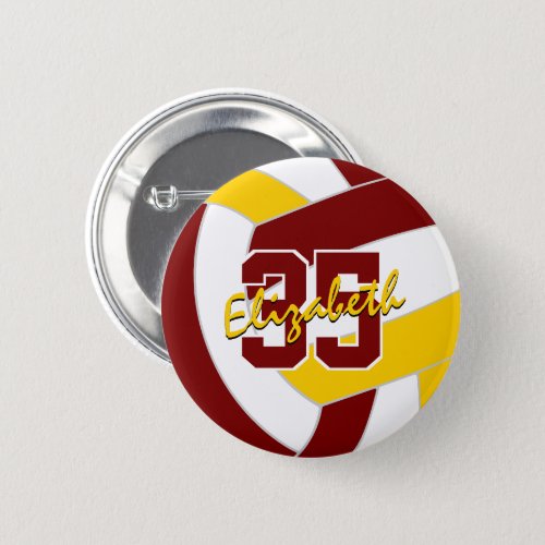maroon gold volleyball team colors button