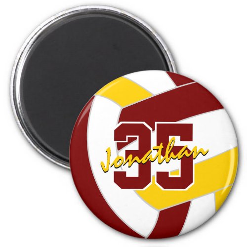 maroon gold volleyball team colors gifts magnet