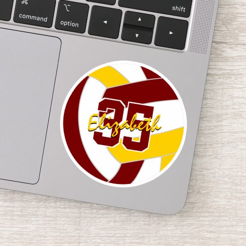 maroon gold volleyball team colors  sticker