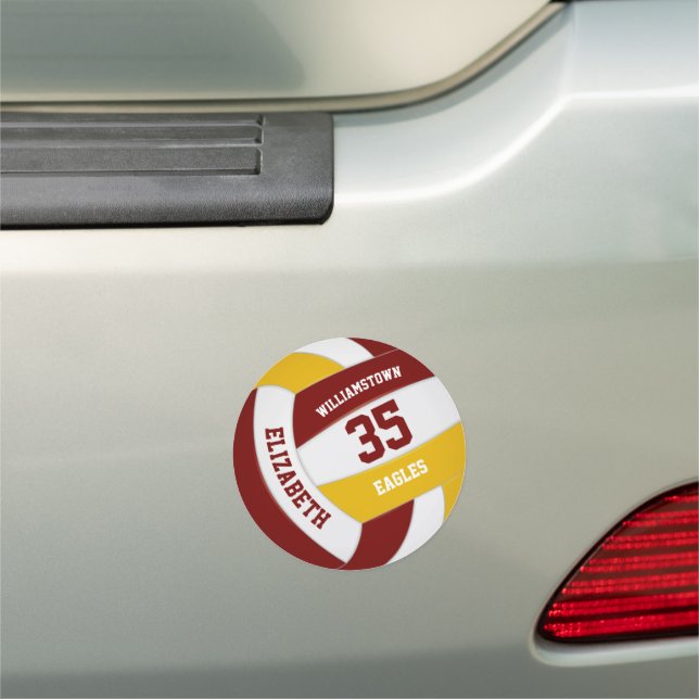 maroon gold volleyball team spirit gifts girl boy car magnet (In Situ)