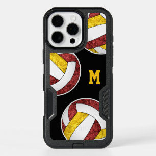maroon gold white girls volleyball team colors iPhone 16 pro max case