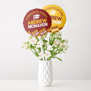 Maroon & Gold Yellow Graduation Centerpiece Balloon