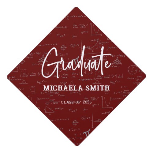 Maroon Graduate Script Math Graduation