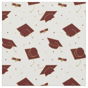 Maroon Graduation Cap Toss Fabric