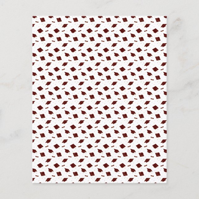 Maroon Graduation Cap Toss Scrapbook Paper (Front)