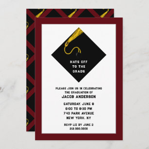 Maroon Graduation Party Invitations