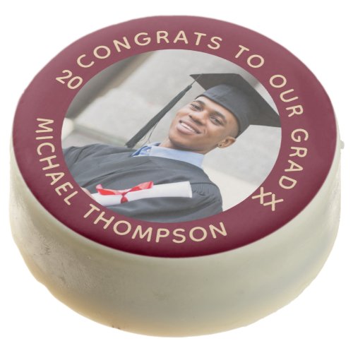 Maroon Graduation Photo Class Year Personalized Chocolate Covered Oreo