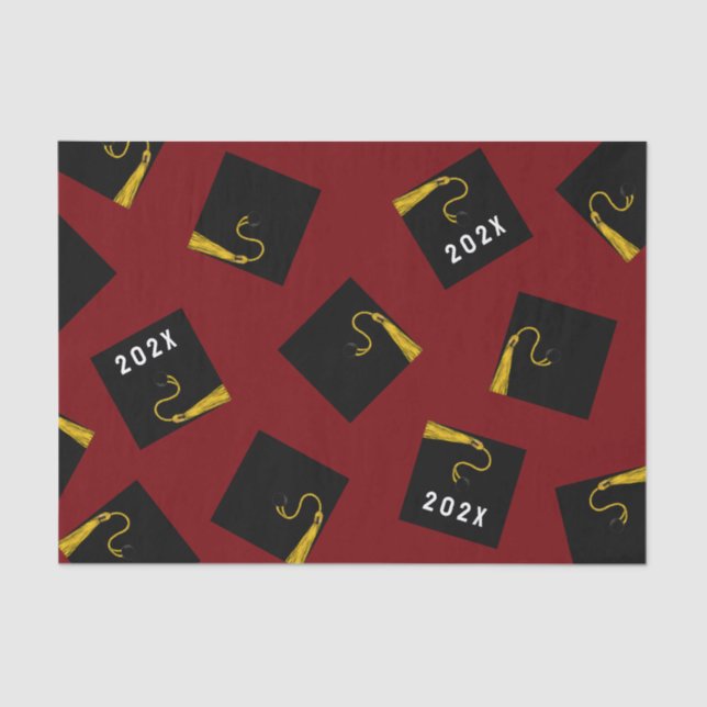 Maroon Graduation Tissue Paper (Front)