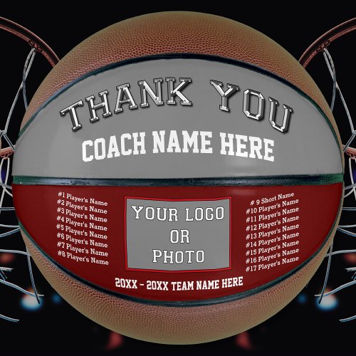 Maroon Gray Basketball Coach Appreciation Gifts