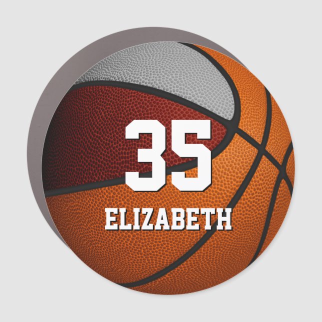 maroon gray basketball sports team gifts car magnet (Front)