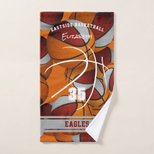 maroon gray basketball team colors athlete name hand towel