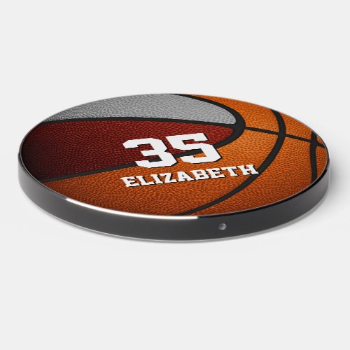 maroon gray basketball team colors wireless charger 