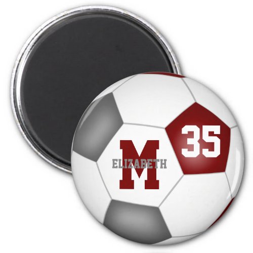maroon gray custom soccer team colors magnet