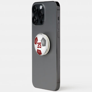 maroon gray school club colors boys girls soccer PopSocket
