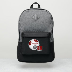 maroon gray sports team colors girls boys soccer port authority® backpack
