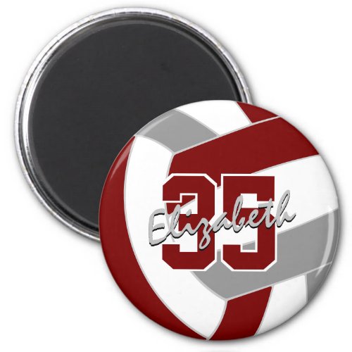 maroon gray volleyball team colors gifts magnet