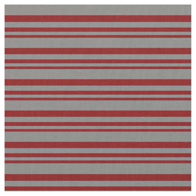 Maroon & Grey Lined Pattern Fabric (Close Up)