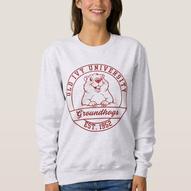 Maroon Groundhogs Light Sweatshirt - Women's (Front)