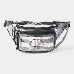 Maroon High School Baseball Game Personalized Clear Fanny Pack