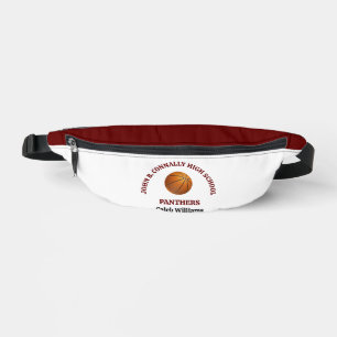 Maroon High School Basketball Player Personalized Fanny Pack