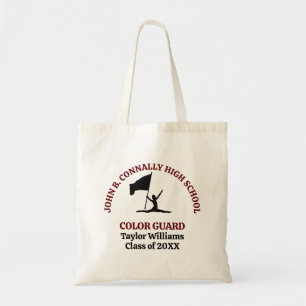 Maroon High School Color Guard Personalized Tote Bag