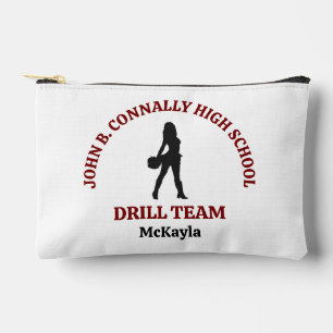 Maroon High School Drill Team Dancer Personalized Accessory Pouch
