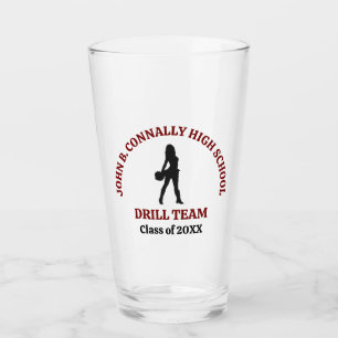 Maroon High School Drill Team Dancer Personalized Glass