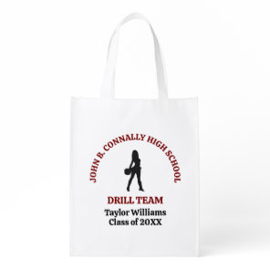 Maroon High School Drill Team Dancer Personalized Grocery Bag