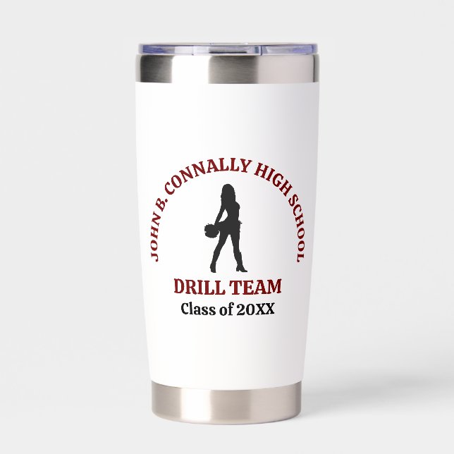 Maroon High School Drill Team Dancer Personalized Insulated Tumbler (Front)