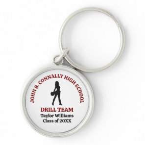 Maroon High School Drill Team Dancer Personalized Keychain