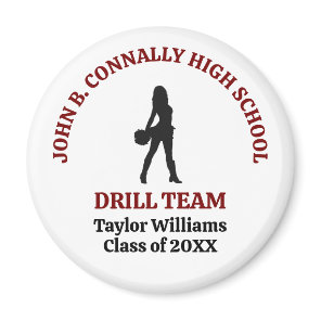Maroon High School Drill Team Dancer Personalized Magnet