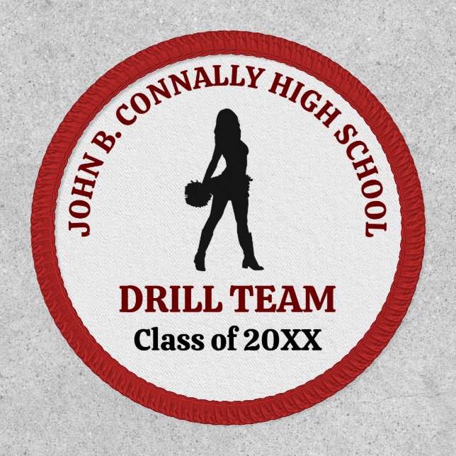 Maroon High School Drill Team Dancer Personalized Patch (Front)