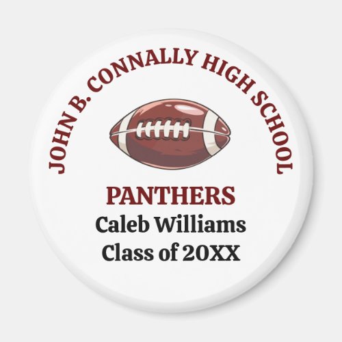 Maroon High School Football Team Customized Magnet
