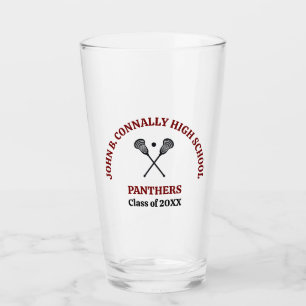 Maroon High School Lacrosse Team Personalized Glass