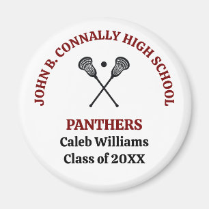 Maroon High School Lacrosse Team Personalized Magnet