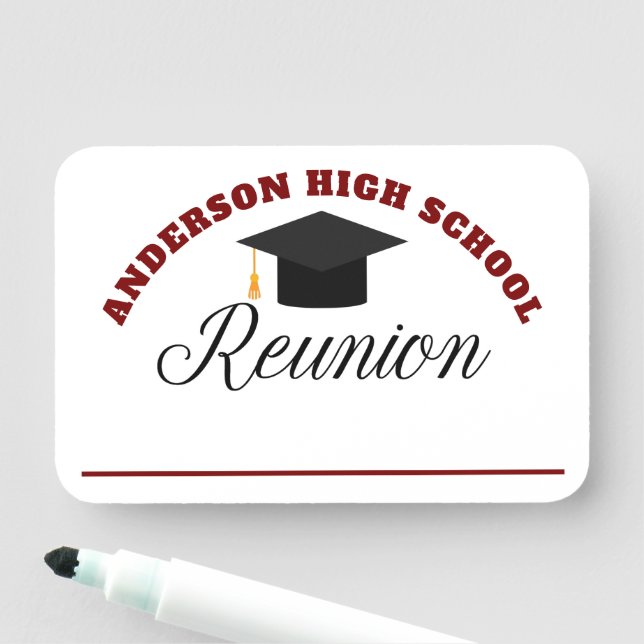 Maroon High School Reunion Personalized Name Tag (In Situ)