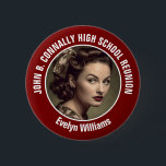Maroon High School Reunion Yearbook Photo Button<br><div class="desc">This cool custom high school reunion button features an alumnus yearbook photo picture for your alumni students. Maroon buttons with white typography of your first and last name for easy recognition by your peers.</div>