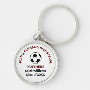 Maroon High School Soccer Team Personalized Keychain