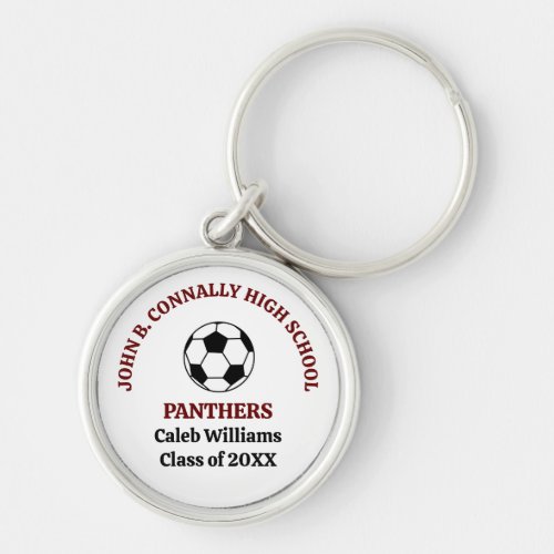 Maroon High School Soccer Team Personalized Keychain
