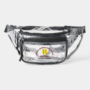 Maroon High School Softball Game Personalized Clear Fanny Pack