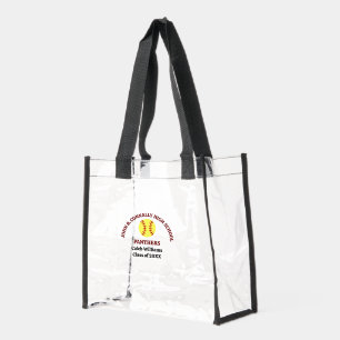 Maroon High School Softball Game Personalized Clear Tote Bag