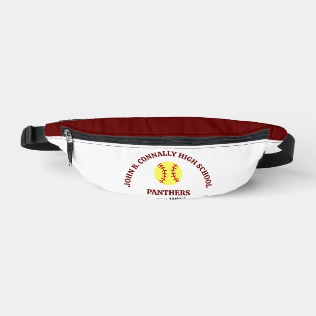 Maroon High School Softball Player Personalized Fanny Pack (Front)