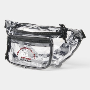 Maroon High School Volleyball Player Personalized Clear Fanny Pack