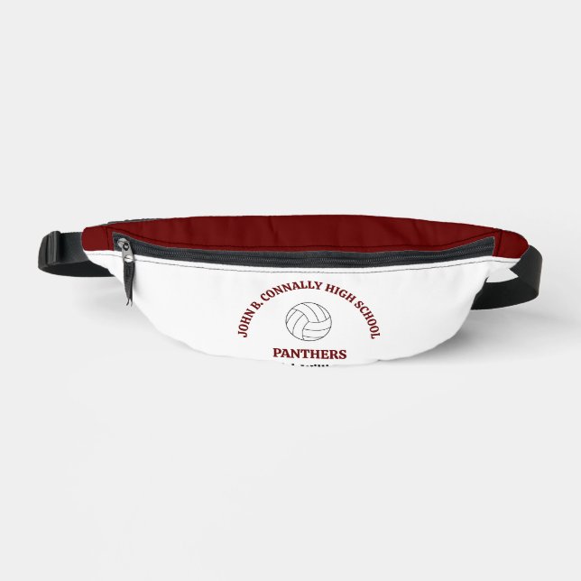 Maroon High School Volleyball Player Personalized Fanny Pack (Front)