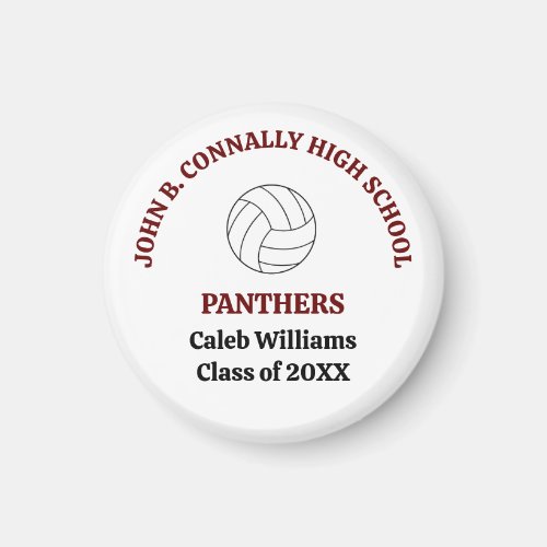 Maroon High School Volleyball Player Personalized Magnet